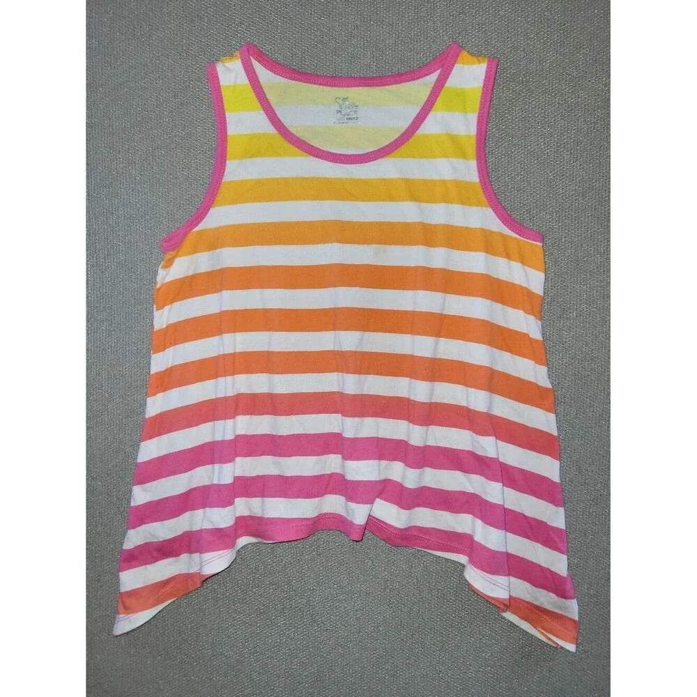 The Children's Place Size Large Bright Stripes Asymmetrical Tank Top